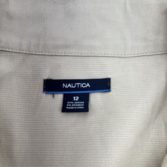 Nautica Tan Utility Jacket Belted Size 12 - Picture 3 of 5